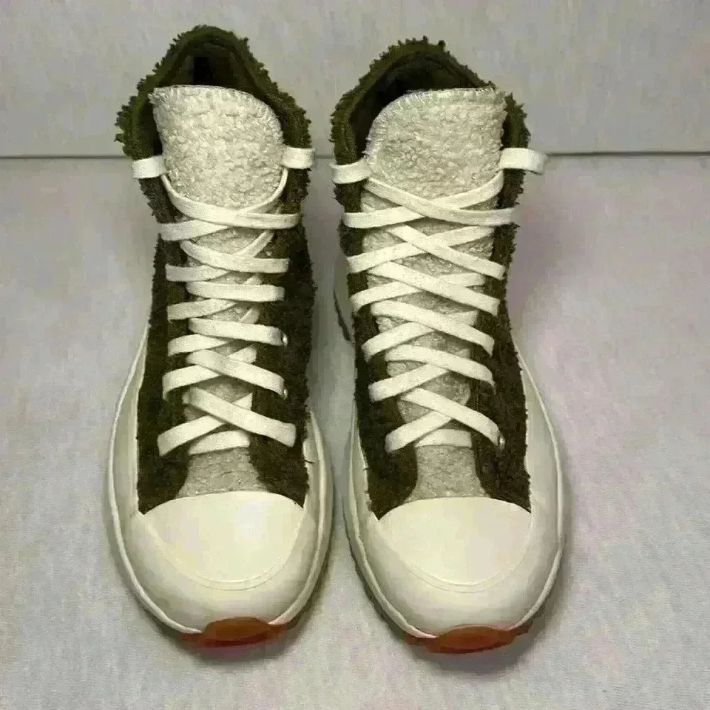 Converse Run Star Hike High Women's Fur Green Moss Lace Up 573197C Size 6.5 - Picture 10 of 15